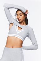 Women's Active Seamless Super Cropped Top in Heather Grey Medium