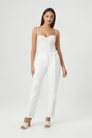 Women's Slim-Fit High-Rise Trouser Pants in White Large