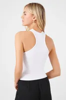 Women's Seamless Racerback Tank Top in White Large