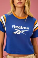 Women's Cropped Reebok Graphic T-Shirt in Blue Small