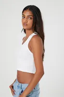 Women's Crisscross Cropped Tank Top White