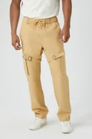 Men Twill Drawstring Utility Strap Pants in Camel Medium