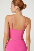 Women's Bustier Cropped Cami in Fuchsia Large