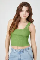 Women's Distressed Sweater-Knit Tank Top