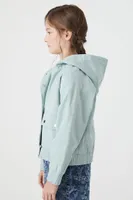 Girls Hooded Denim Trucker Jacket (Kids)