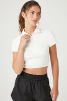 Women's Active Seamless Cropped Shirt in Cream Small