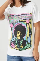 Women's Prince Peter Jimi Hendrix Graphic T-Shirt in White Medium