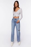 Women's Twisted Split-Hem Crop Top Large