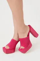 Women's Basketwoven Platform Heels in Pink, 6.5