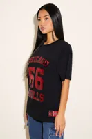 Women's Chicago Bulls 66 Sequin T-Shirt in Black/Red Medium