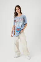 Women's ACDC Oversized Graphic T-Shirt in Blue, Size M/L