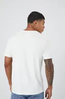 Men Organically Grown Cotton Basic V-Neck T-Shirt in White Large