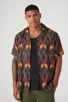 Men Geo Print Short-Sleeve Shirt in Black, XL