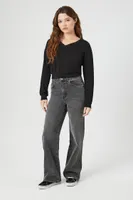 Women's Cropped V-Neck Sweater
