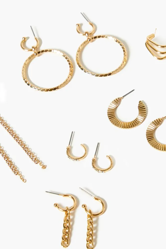 Women's Duster & Hoop Earring Set in Gold