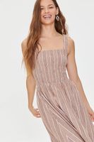 Women's Kendall + Kylie Striped Midi Dress in Taupe Large