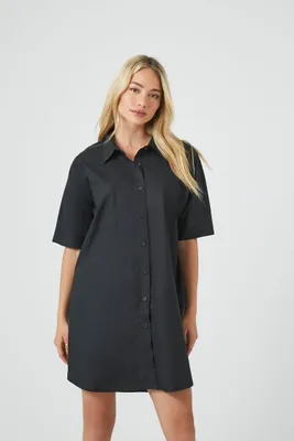 Women's Poplin Mini Shirt Dress