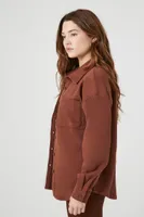 Women's Fleece Pocket Shacket in Cappuccino Small