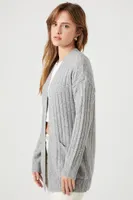 Women's Open-Front Cardigan Sweater in Grey Large