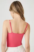 Women's Contour Bustier Cami Bodysuit in Pink Large