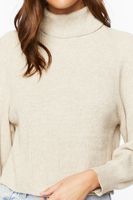 Women's Tulip-Hem Turtleneck Sweater in Oatmeal Medium