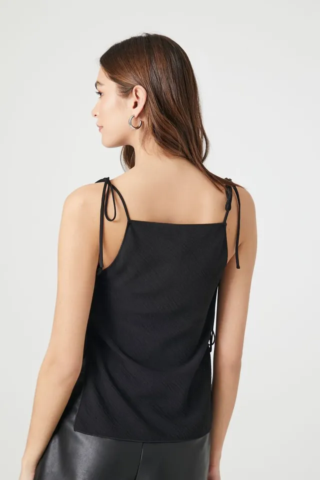 Forever 21 Women's Tie-Strap Open-Side Cami in Black Small