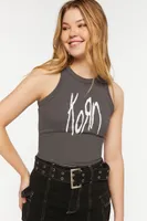 Women's Korn Graphic Tank Top in Charcoal, XS