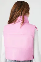 Women's Cropped Faux Leather Vest