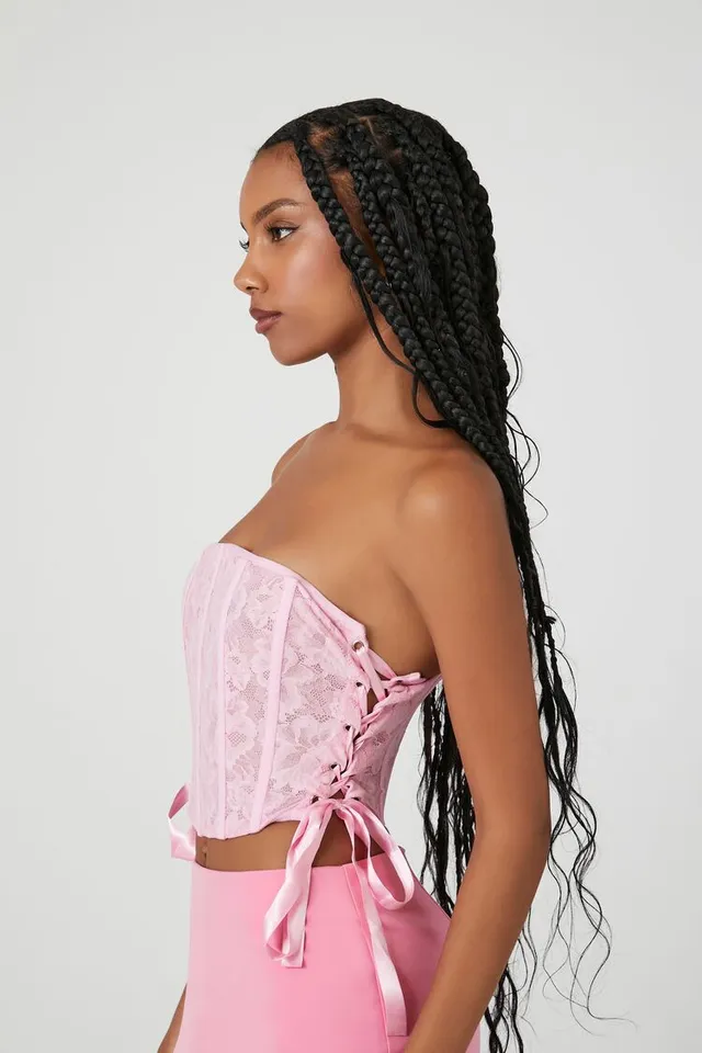 Lace Corset Cropped Tube Top