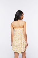 Women's Floral Print Cami Mini Dress in Yellow Medium