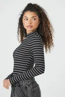 Women's Striped Mock Neck Bodysuit