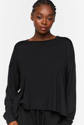 Women's Dolman-Sleeve Pajama Top in Black Small