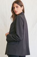 Women's Notched-Lapel Single-Breasted Blazer in Black Small