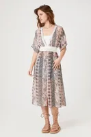 Women's Ornate Print Longline Kimono