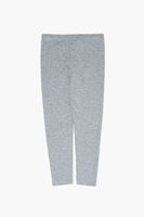 Girls Cotton-Knit Leggings (Kids) in Heather Grey, 9/10