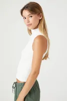 Women's Seamless Sleeveless Turtleneck Top Small