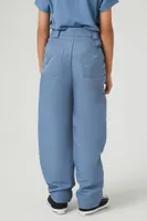 Girls Ruched Cargo Pants (Kids) in Blue, 13/14