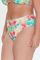 Women's Tropical Print Bikini Bottoms in Oasis, 4X