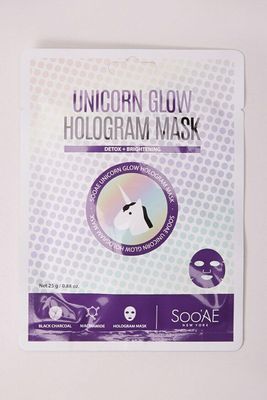 SooAe Unicorn Glow Hologram Mask in Purple
