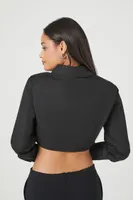 Women's Lace-Up Cropped Shirt