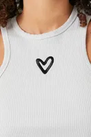 Women's Cropped Heart Graphic Tank Top