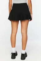 Women's Ponte Pleated Mini Skirt in Black, XS