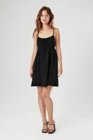 Women's Ruffle Cami Mini Dress in Black Medium