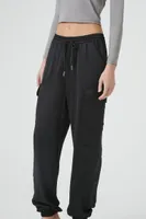 Women's Satin Mid-Rise Cargo Pants