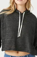 Women's Drop-Sleeve Hooded Top in Black Small