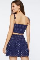 Women's Polka Dot Tie-Strap Cami & Skirt Set in Navy Large