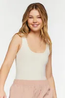 Women's Ribbed Tank Bodysuit in Cream, XXL