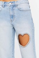 Women's Heart Cutout Straight-Leg Jeans in Light Denim, 27