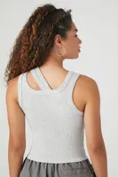 Women's Ribbed Knit Cutout Tank Top