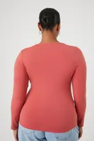 Women's Fitted Square-Neck Top Red,